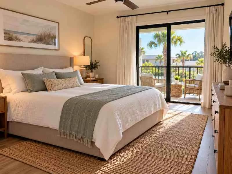 Reference photo of a guest-ready bedroom after turnover